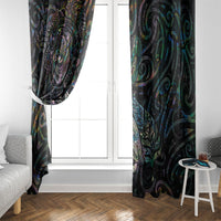 Aotearoa Moko Tribal Tattoo Window Curtain New Zealand Maori Penguin and Fantail Paua Shell Style LT03 - Polynesian Pride