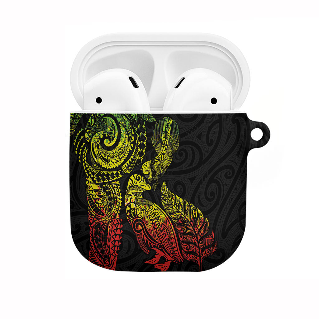 Aotearoa Moko Tribal Tattoo AirPods Case New Zealand Maori Penguin and Fantail Reggae Style LT03 Multicolor - Polynesian Pride