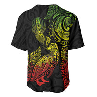 Aotearoa Moko Tribal Tattoo Baseball Jersey New Zealand Maori Penguin and Fantail Reggae Style LT03 - Polynesian Pride
