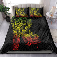 Aotearoa Moko Tribal Tattoo Bedding Set New Zealand Maori Penguin and Fantail Reggae Style LT03 - Polynesian Pride