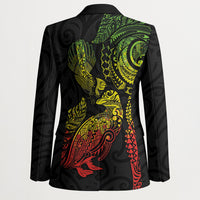 Aotearoa Moko Tribal Tattoo Blazer New Zealand Maori Penguin and Fantail Reggae Style LT03 - Polynesian Pride