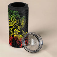 Aotearoa Moko Tribal Tattoo 4 in 1 Can Cooler Tumbler New Zealand Maori Penguin and Fantail Reggae Style LT03 - Polynesian Pride