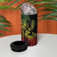 Aotearoa Moko Tribal Tattoo 4 in 1 Can Cooler Tumbler New Zealand Maori Penguin and Fantail Reggae Style LT03 - Polynesian Pride