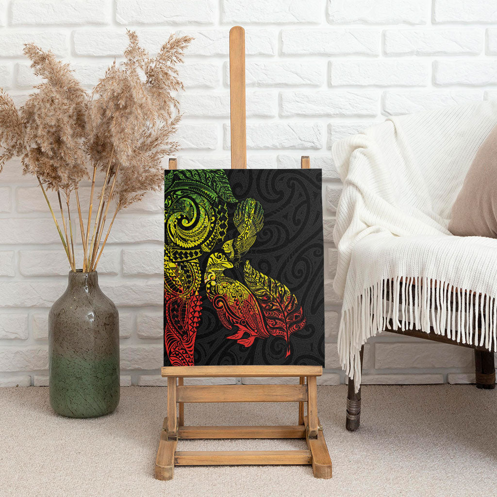 Aotearoa Moko Tribal Tattoo Canvas Wall Art New Zealand Maori Penguin and Fantail Reggae Style LT03 - Polynesian Pride