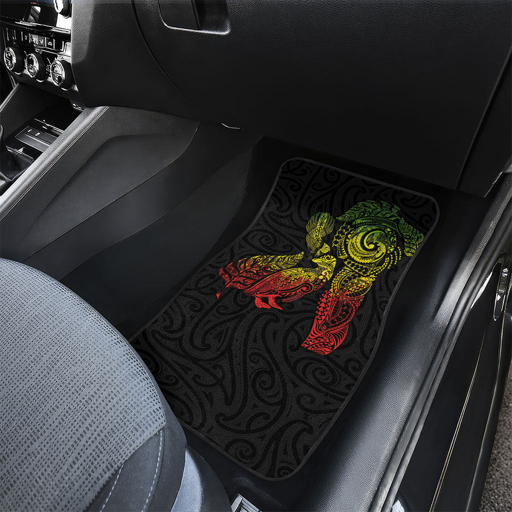 Aotearoa Moko Tribal Tattoo Car Mats New Zealand Maori Penguin and Fantail Reggae Style LT03 - Polynesian Pride