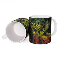 Aotearoa Moko Tribal Tattoo Ceramic Mug New Zealand Maori Penguin and Fantail Reggae Style LT03 - Polynesian Pride