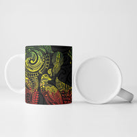 Aotearoa Moko Tribal Tattoo Ceramic Mug New Zealand Maori Penguin and Fantail Reggae Style LT03 - Polynesian Pride