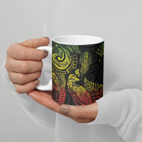 Aotearoa Moko Tribal Tattoo Ceramic Mug New Zealand Maori Penguin and Fantail Reggae Style LT03 - Polynesian Pride