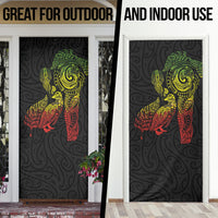 Aotearoa Moko Tribal Tattoo Door Cover New Zealand Maori Penguin and Fantail Reggae Style LT03 - Polynesian Pride