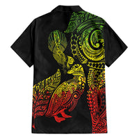 Aotearoa Moko Tribal Tattoo Family Matching Summer Maxi Dress and Hawaiian Shirt New Zealand Maori Penguin and Fantail Reggae Style LT03 - Polynesian Pride