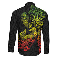 Aotearoa Moko Tribal Tattoo Family Matching Summer Maxi Dress and Hawaiian Shirt New Zealand Maori Penguin and Fantail Reggae Style LT03 - Polynesian Pride