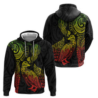 Aotearoa Moko Tribal Tattoo Hoodie New Zealand Maori Penguin and Fantail Reggae Style LT03 - Polynesian Pride