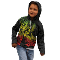 Aotearoa Moko Tribal Tattoo Kid Hoodie New Zealand Maori Penguin and Fantail Reggae Style LT03 - Polynesian Pride