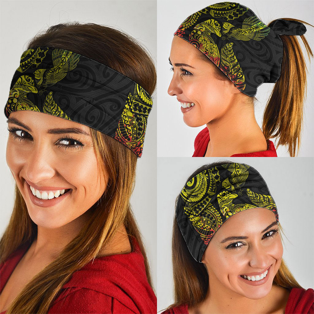 Aotearoa Moko Tribal Tattoo Neck Gaiter New Zealand Maori Penguin and Fantail Reggae Style LT03 - Polynesian Pride