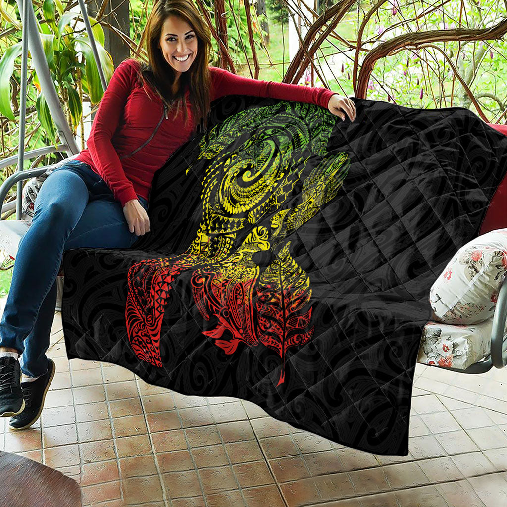 Aotearoa Moko Tribal Tattoo Quilt New Zealand Maori Penguin and Fantail Reggae Style LT03 - Polynesian Pride