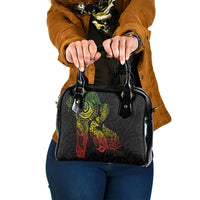 Aotearoa Moko Tribal Tattoo Shoulder Handbag New Zealand Maori Penguin and Fantail Reggae Style LT03 One Size Multicolor - Polynesian Pride