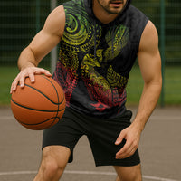 Aotearoa Moko Tribal Tattoo Sleeveless Hoodie New Zealand Maori Penguin and Fantail Reggae Style LT03 - Polynesian Pride