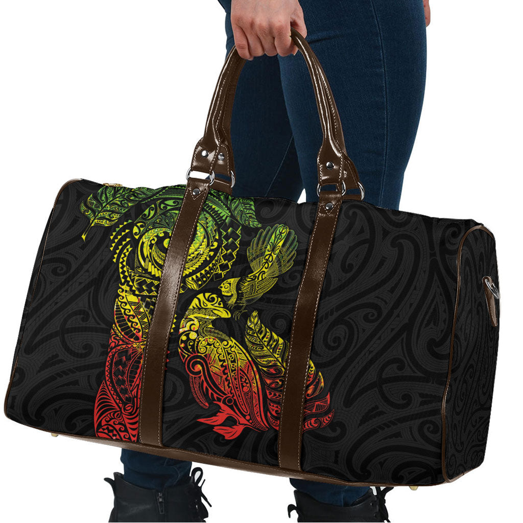 Aotearoa Moko Tribal Tattoo Travel Bag New Zealand Maori Penguin and Fantail Reggae Style LT03 - Polynesian Pride