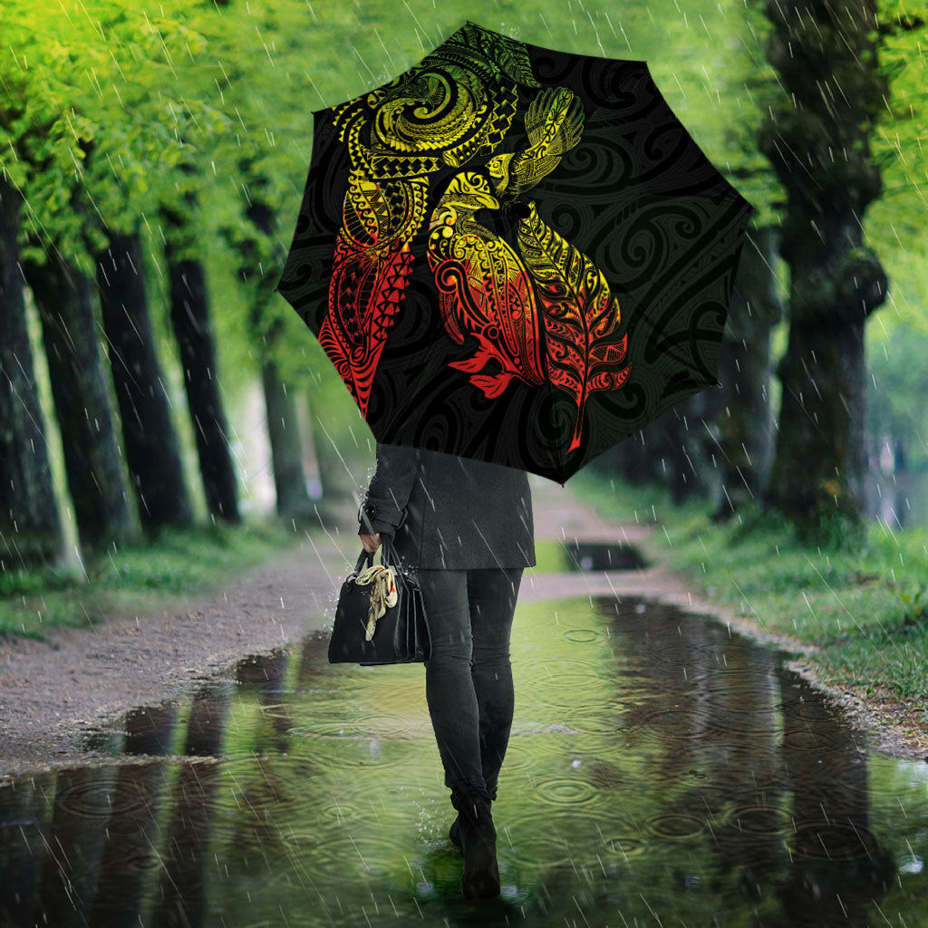 Aotearoa Moko Tribal Tattoo Umbrella New Zealand Maori Penguin and Fantail Reggae Style LT03 - Polynesian Pride