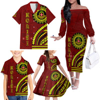 Kolisi Tonga Atele Family Matching Off The Shoulder Long Sleeve Dress and Hawaiian Shirt Ngatu and Polynesian Pattern LT03 - Polynesian Pride