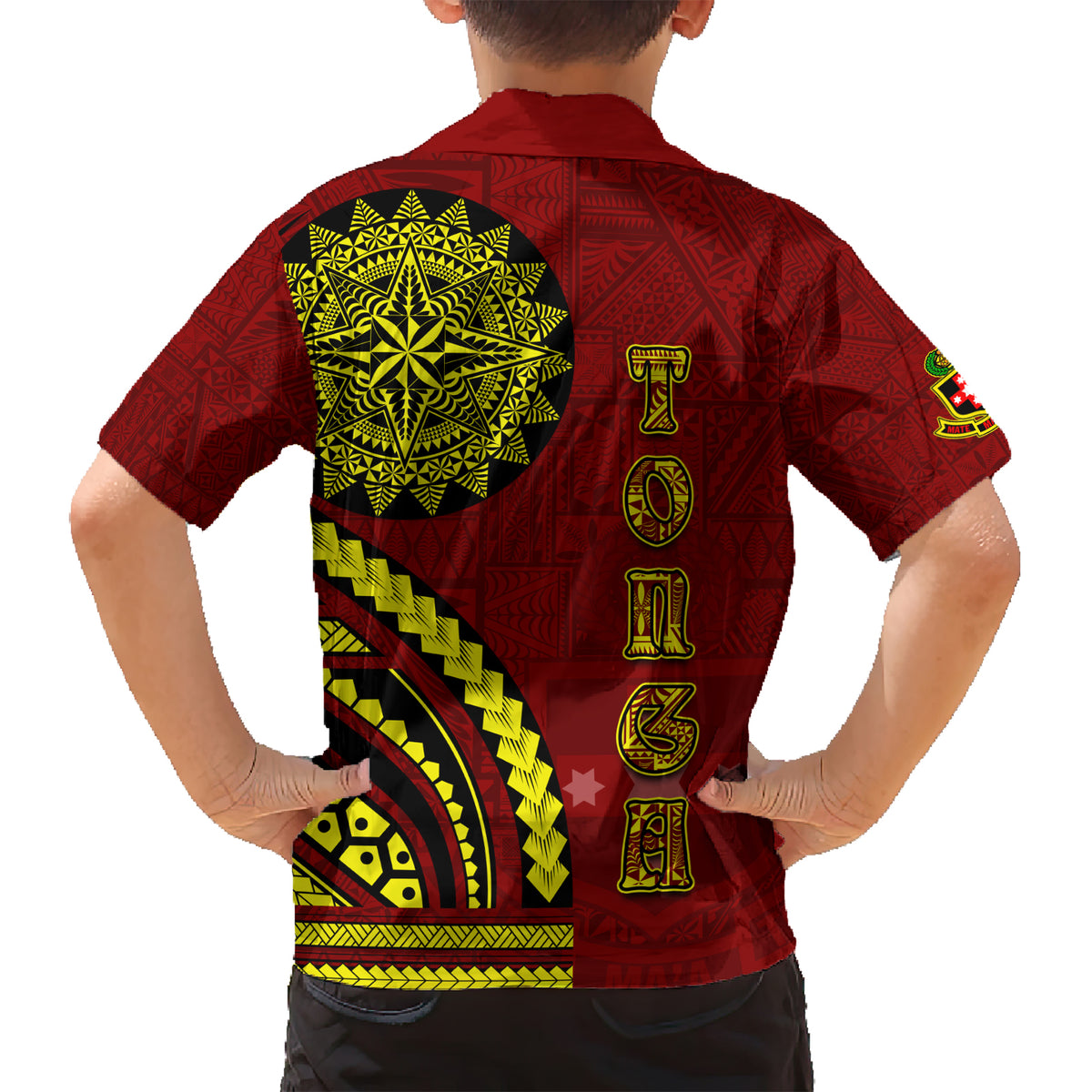 Kolisi Tonga Atele Family Matching Short Sleeve Bodycon Dress and Hawaiian Shirt Ngatu and Polynesian Pattern LT03 - Polynesian Pride