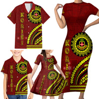 Kolisi Tonga Atele Family Matching Short Sleeve Bodycon Dress and Hawaiian Shirt Ngatu and Polynesian Pattern LT03 - Polynesian Pride