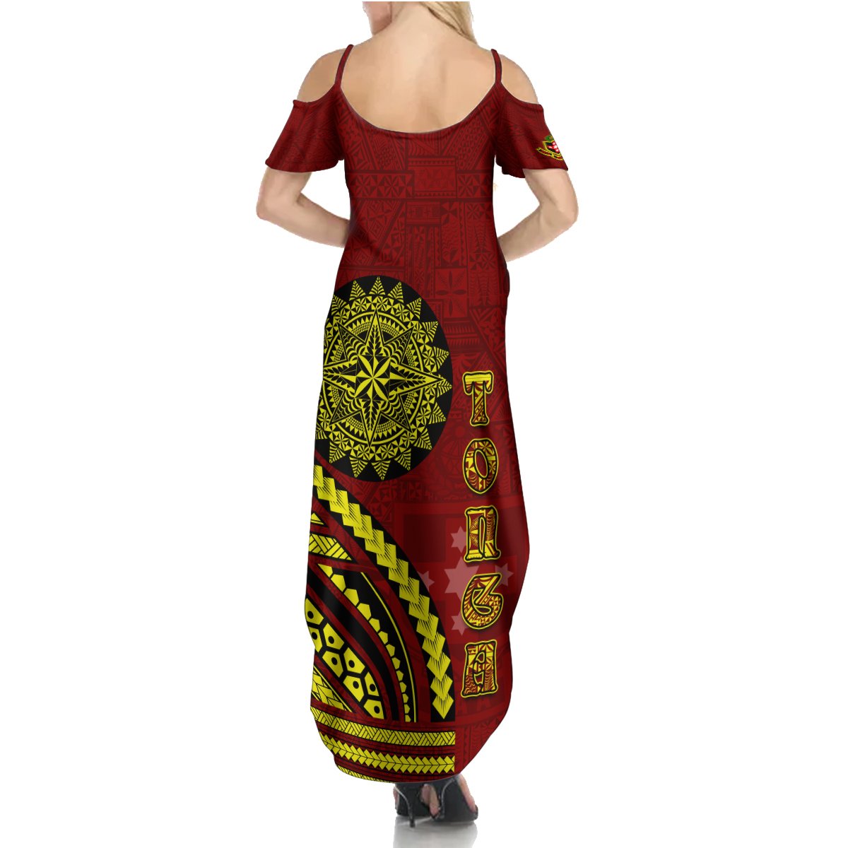Kolisi Tonga Atele Summer Maxi Dress Ngatu and Polynesian Pattern