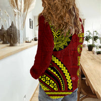 Kolisi Tonga Atele Women Casual Shirt Ngatu and Polynesian Pattern LT03 - Polynesian Pride