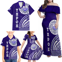 Tupou College Toloa Family Matching Off Shoulder Maxi Dress and Hawaiian Shirt Ngatu and Polynesian Pattern LT03 - Polynesian Pride