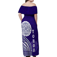 Tupou College Toloa Family Matching Off Shoulder Maxi Dress and Hawaiian Shirt Ngatu and Polynesian Pattern LT03 - Polynesian Pride