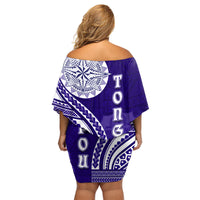 Tupou College Toloa Family Matching Off Shoulder Short Dress and Hawaiian Shirt Ngatu and Polynesian Pattern LT03 - Polynesian Pride