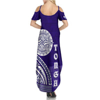 Tupou College Toloa Summer Maxi Dress Ngatu and Polynesian Pattern LT03 - Polynesian Pride