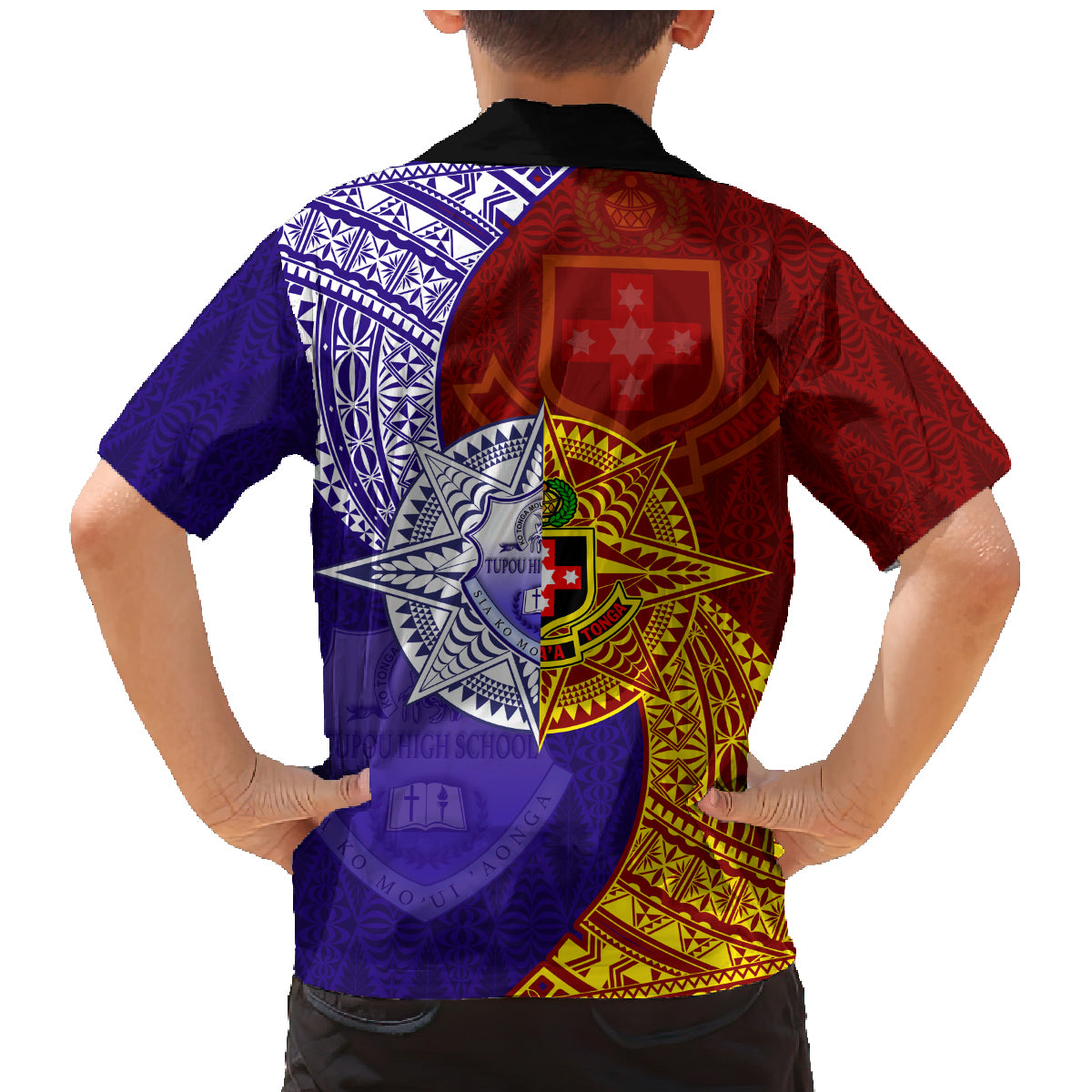 Kolisi Tonga Atele and Tupou College Toloa Family Matching Mermaid Dress and Hawaiian Shirt Ngatu and Polynesian Spiral Pattern LT03 - Polynesian Pride