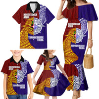 Kolisi Tonga Atele and Tupou College Toloa Family Matching Mermaid Dress and Hawaiian Shirt Ngatu and Polynesian Spiral Pattern LT03 - Polynesian Pride