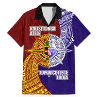 Kolisi Tonga Atele and Tupou College Toloa Family Matching Mermaid Dress and Hawaiian Shirt Ngatu and Polynesian Spiral Pattern LT03 Dad's Shirt - Short Sleeve Red - Polynesian Pride