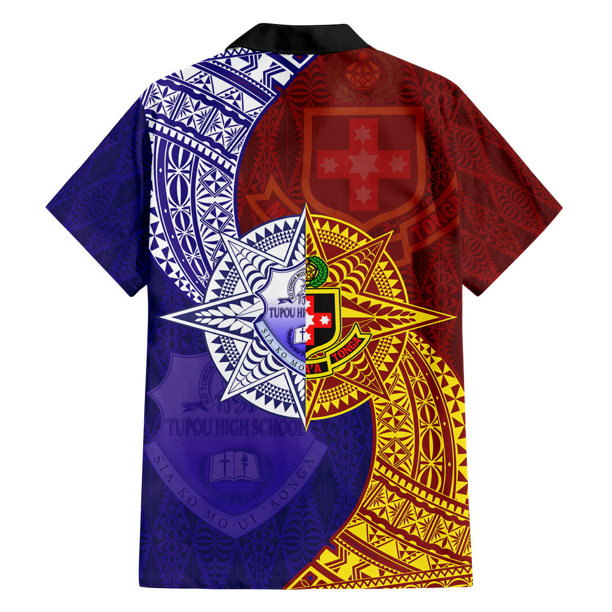 Kolisi Tonga Atele and Tupou College Toloa Family Matching Off Shoulder Maxi Dress and Hawaiian Shirt Ngatu and Polynesian Spiral Pattern LT03 - Polynesian Pride