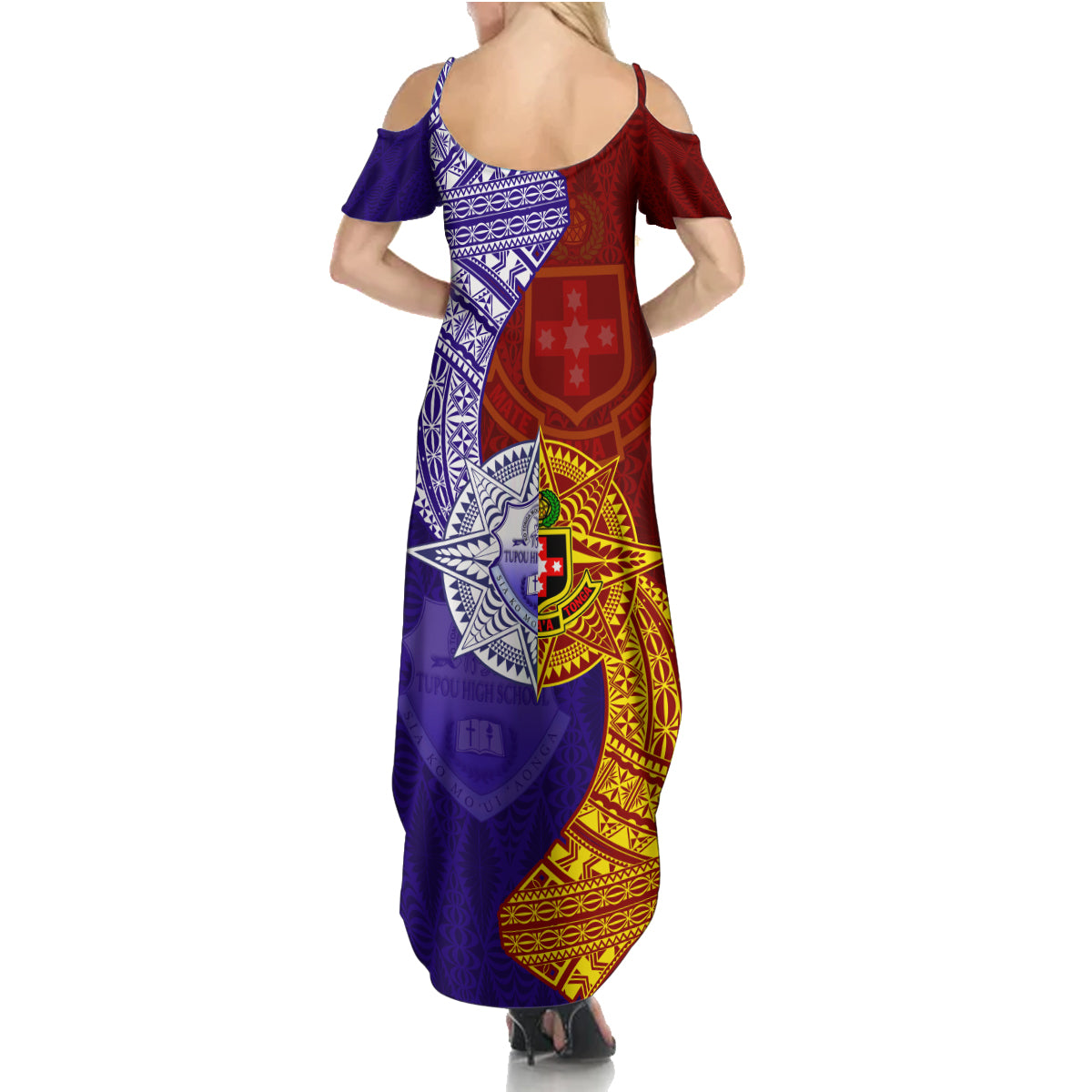 Kolisi Tonga Atele and Tupou College Toloa Family Matching Summer Maxi Dress and Hawaiian Shirt Ngatu and Polynesian Spiral Pattern LT03 - Polynesian Pride