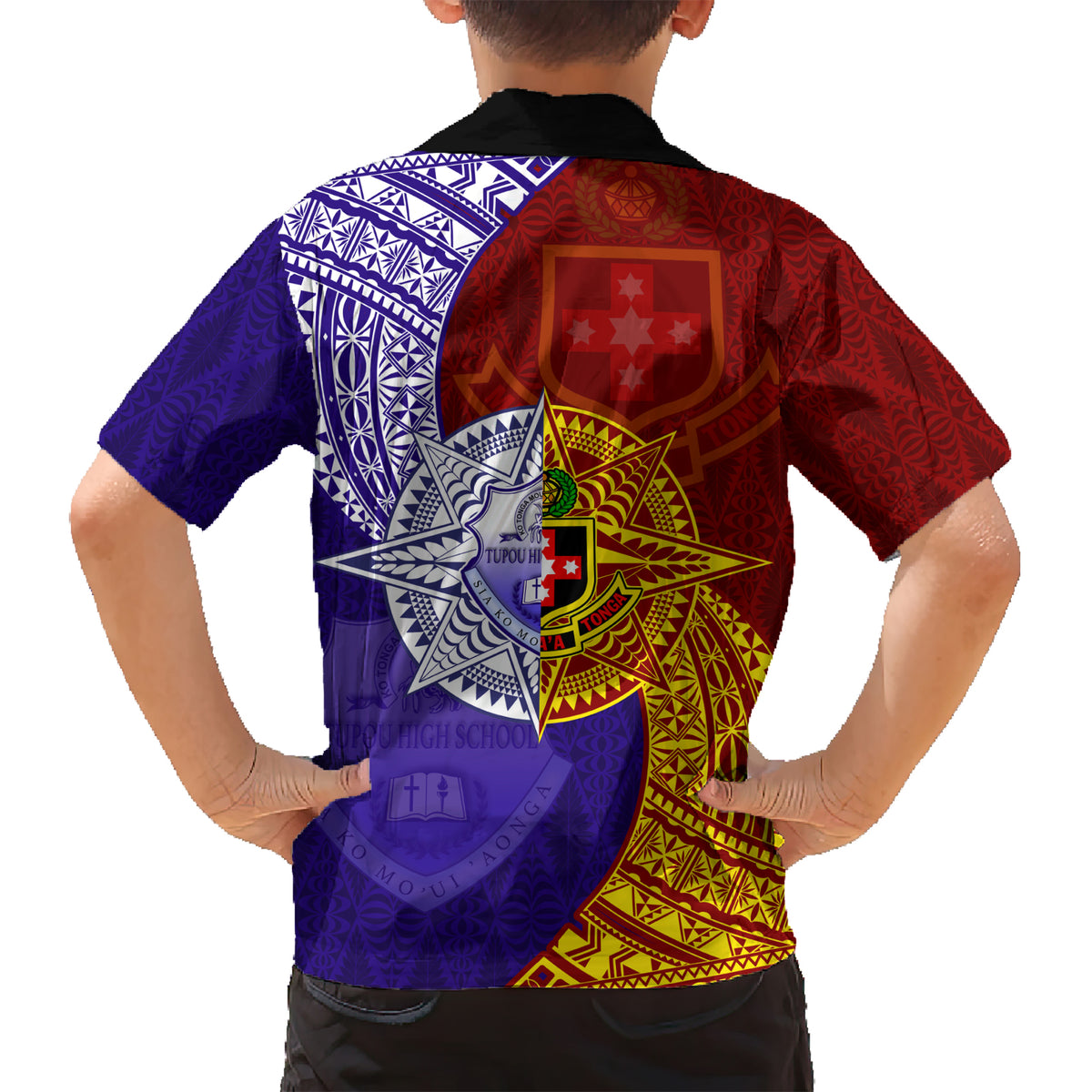 Kolisi Tonga Atele and Tupou College Toloa Kid Hawaiian Shirt Ngatu and Polynesian Spiral Pattern