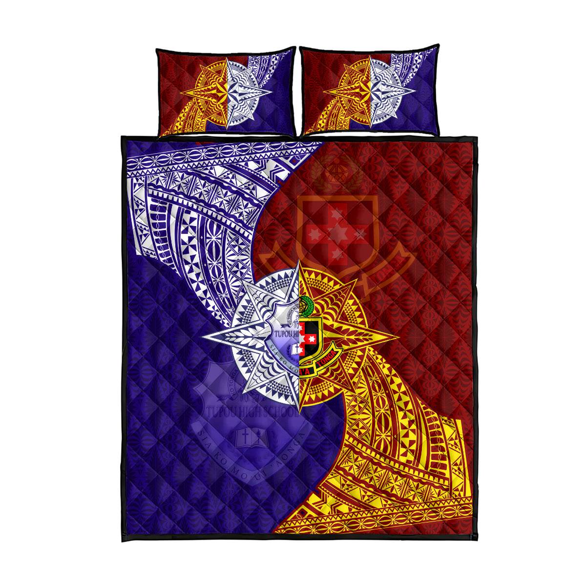 Kolisi Tonga Atele and Tupou College Toloa Quilt Bed Set Ngatu and Polynesian Spiral Pattern LT03 - Polynesian Pride