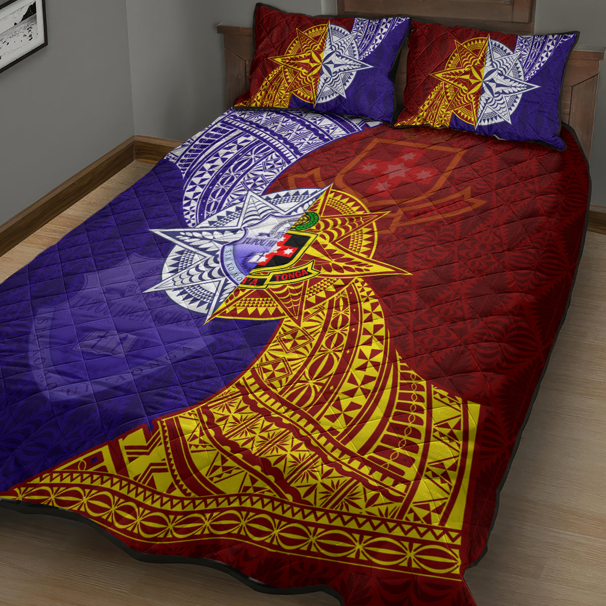 Kolisi Tonga Atele and Tupou College Toloa Quilt Bed Set Ngatu and Polynesian Spiral Pattern LT03 - Polynesian Pride
