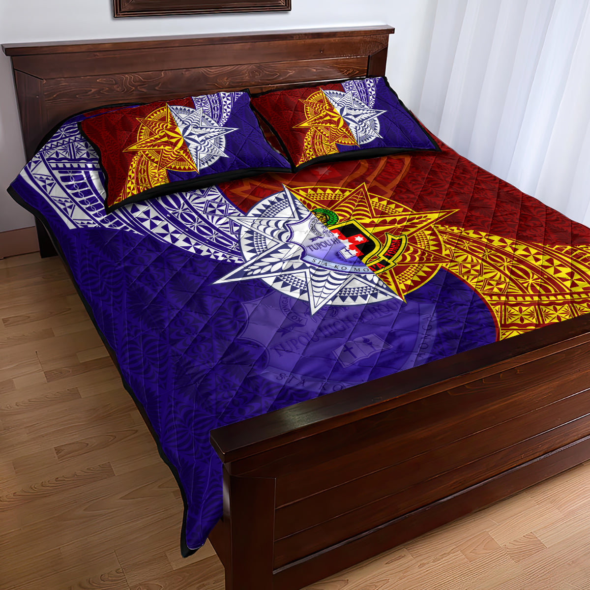 Kolisi Tonga Atele and Tupou College Toloa Quilt Bed Set Ngatu and Polynesian Spiral Pattern LT03 - Polynesian Pride