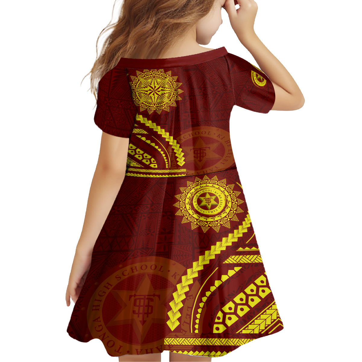 Tonga High School Family Matching Off The Shoulder Long Sleeve Dress and Hawaiian Shirt Ngatu and Polynesian Pattern LT03 - Polynesian Pride