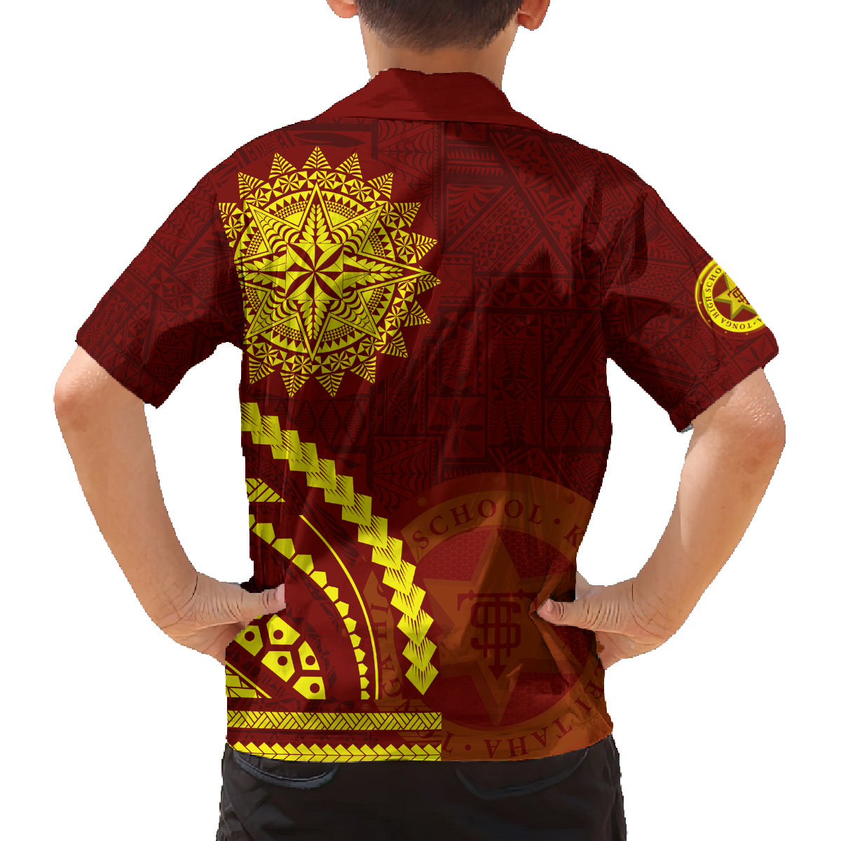 Tonga High School Family Matching Off Shoulder Maxi Dress and Hawaiian Shirt Ngatu and Polynesian Pattern