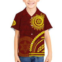 Tonga High School Family Matching Off Shoulder Maxi Dress and Hawaiian Shirt Ngatu and Polynesian Pattern