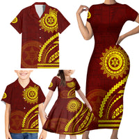 Tonga High School Family Matching Short Sleeve Bodycon Dress and Hawaiian Shirt Ngatu and Polynesian Pattern LT03 - Polynesian Pride