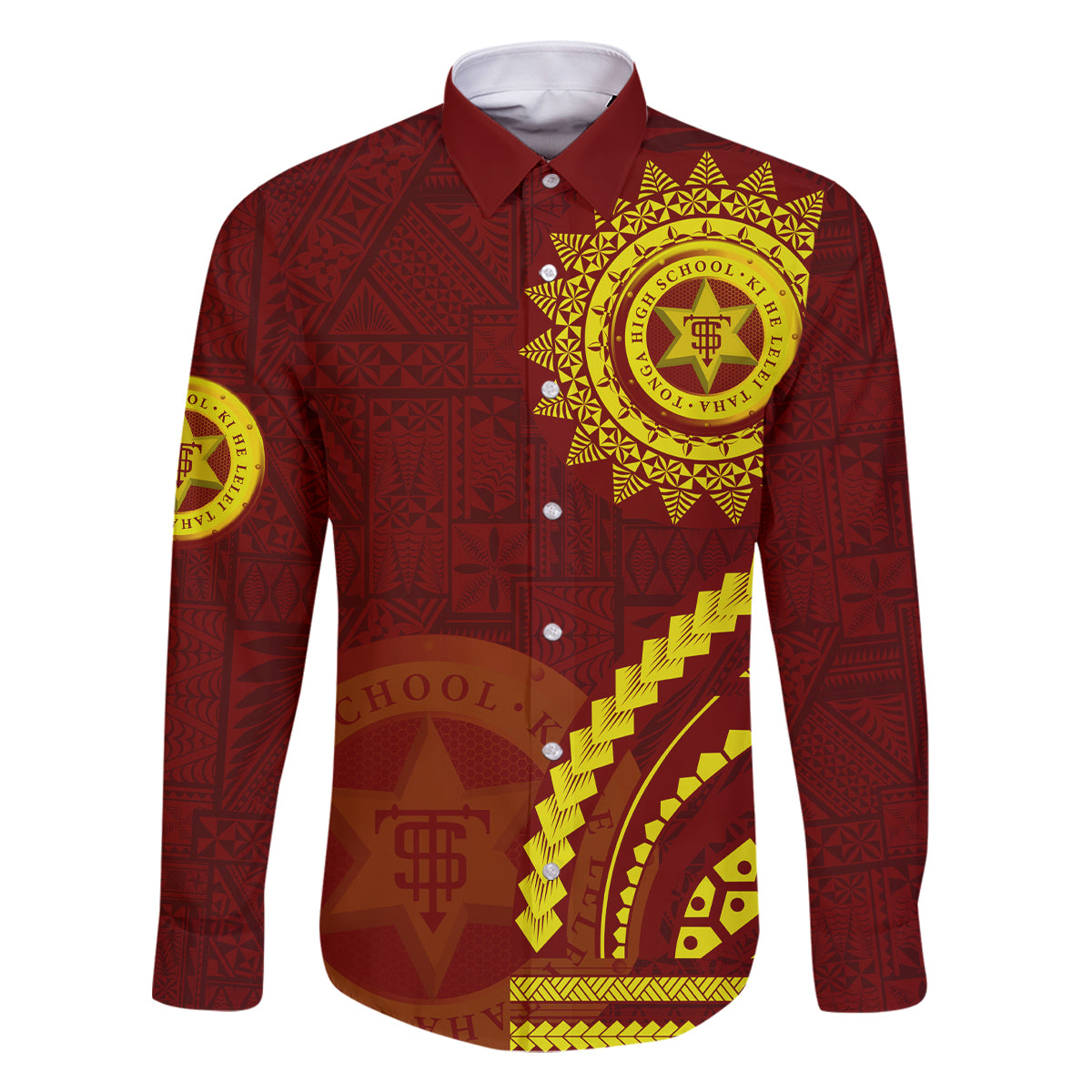Tonga High School Family Matching Tank Maxi Dress and Hawaiian Shirt Ngatu and Polynesian Pattern