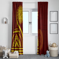 Tonga High School Window Curtain Ngatu and Polynesian Pattern