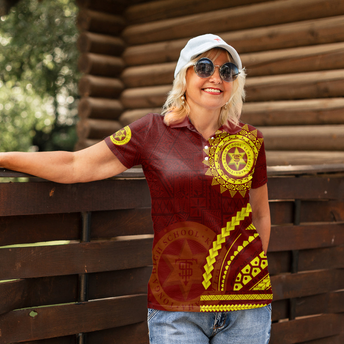 Tonga High School Women Polo Shirt Ngatu and Polynesian Pattern