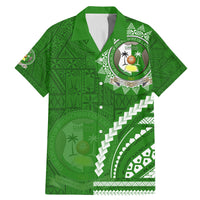 Liahona High School Family Matching Mermaid Dress and Hawaiian Shirt Ngatu and Polynesian Pattern LT03 Dad's Shirt - Short Sleeve Green - Polynesian Pride