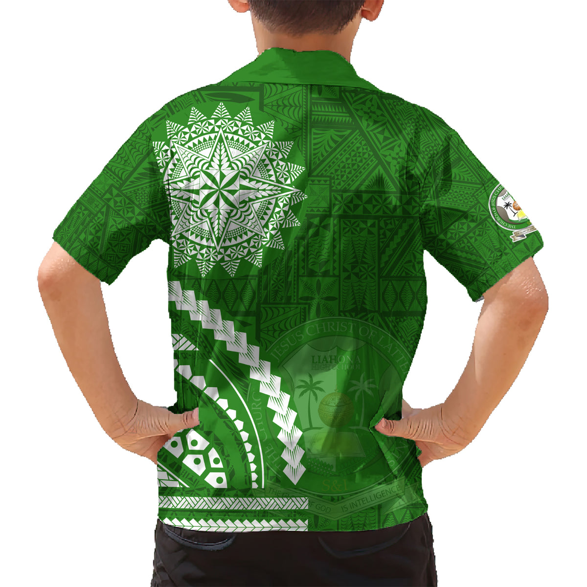 Liahona High School Family Matching Short Sleeve Bodycon Dress and Hawaiian Shirt Ngatu and Polynesian Pattern LT03 - Polynesian Pride